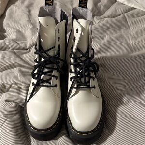 Dr. Martens White Leather Combat Boots